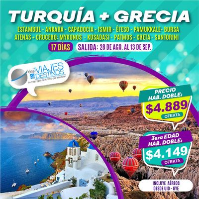 Catálogo Viajes y Destinos | Turquía + Grecia ! | 28/8/2024 - 28/8/2024