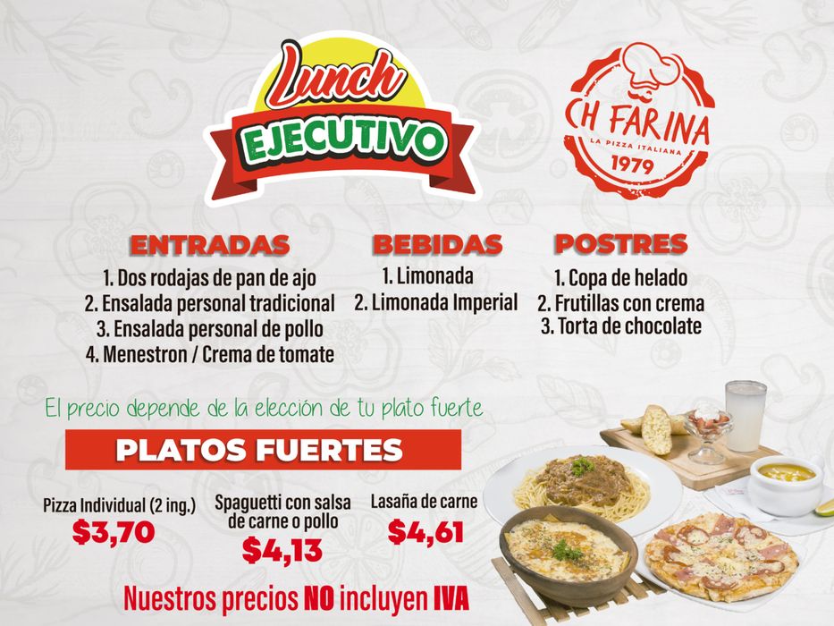 Catálogo Ch Farina | Lunch Ejecutivo  | 8/7/2024 - 31/7/2024