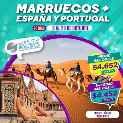 Ofertas de Viajes y Ocio en Quito | Marruecos + España y Portugal  de Viajes y Destinos | 23/7/2024 - 7/10/2024