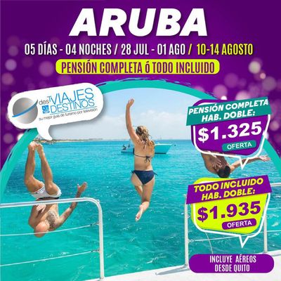Ofertas de Viajes y Ocio en Guayaquil | Aruba  de Viajes y Destinos | 23/7/2024 - 27/7/2024