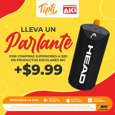 Ofertas de Supermercados en Machachi | Lleva un Parlante  de Akí | 3/9/2024 - 20/9/2024