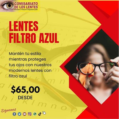 Ofertas de Salud y Farmacias en Quito | Lentes Filtro Azul  de Comisariato de los lentes | 25/1/2024 - 29/2/2024