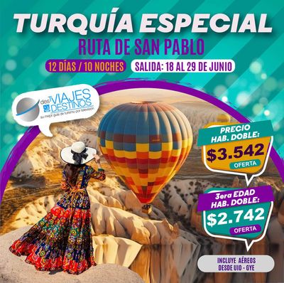 Ofertas de Viajes y Ocio en Quito | Turquía especial  de Viajes y Destinos | 1/2/2024 - 31/3/2024