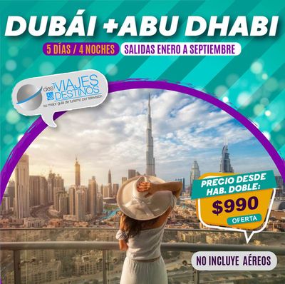 Ofertas de Viajes y Ocio en Sangolquí | Dubái + Abu Dhabi  de Viajes y Destinos | 1/2/2024 - 30/6/2024