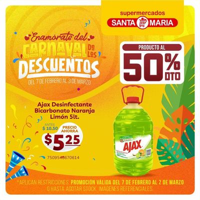 Ofertas de Supermercados en Sangolquí | Producto al 50% de Santa Maria | 22/2/2024 - 2/3/2024