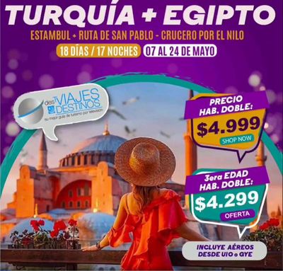 Ofertas de Viajes y Ocio en Quito | Turquía + Egipto  de Viajes y Destinos | 7/5/2024 - 24/5/2024