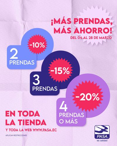 Ofertas de Ropa, Zapatos y Complementos en Rocafuerte | Más prendas, más ahorro  de Pasa | 8/3/2024 - 28/3/2024