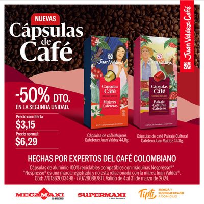 Ofertas de Supermercados en Samborondón | Nuevas Cápsulas de Café de Supermaxi | 20/3/2024 - 31/3/2024