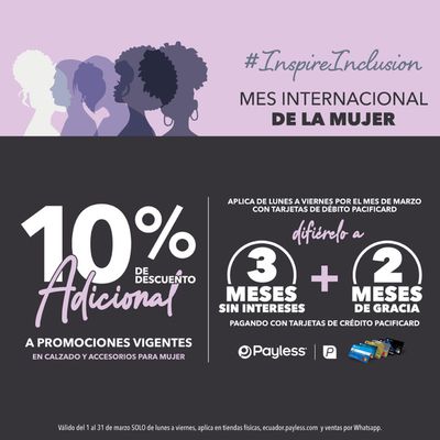 Ofertas de Ropa, Zapatos y Complementos en Cuenca | Mes internacional de la mujer  de Payless | 21/3/2024 - 31/3/2024