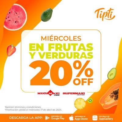 Ofertas de Supermercados en Catamayo | Miércoles en frutas y verduras  de Supermaxi | 17/4/2024 - 17/4/2024