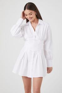 Oferta de Mini Corset Shirt Dress por $21 en Forever 21