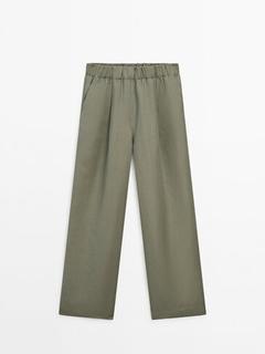 Oferta de Pantalón ancho cintura elástica conjunto por $149 en Massimo Dutti