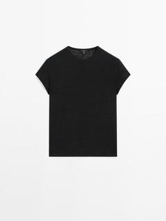 Oferta de Camiseta manga corta 100% lino por $49,5 en Massimo Dutti